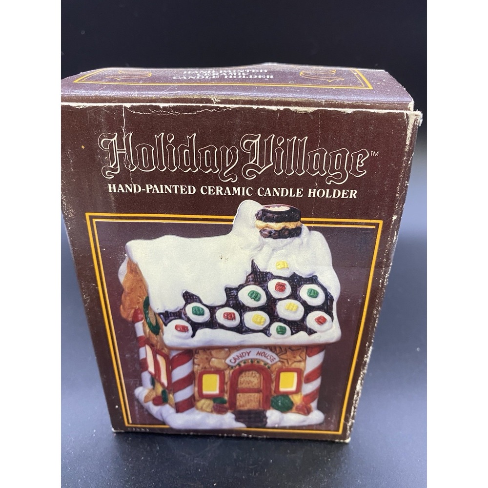 Holiday Village JSNY Ceramic Candle Holder Candy House‎ With Original Box